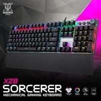 ราคา คีย์บอร์ดเกมมิ่ง มาโคร NUBWO-X28 SORCERER Mechanical Blue brown rad (6581553935)