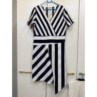 ราคา เดรสลายทาง น้ำเงินขาว sizeL มือ2 (19071692337)