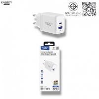 ราคา Energy premium อะแดปเตอร์ GaN ชาร์จเร็ว PD 45W 1 พอร์ต + USB 18W 1 พอร์ต รองรับ PPS (43372779305)