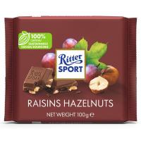 ราคา ริทเตอร์สปอร์ตช็อกโกแลตลูกเกดผสมเฮเซลนัท 100กรัม Ritter Sport Raisin Hazelnut Chocolate 100g. [บาร์โค้ด 4000417022004] (41277269658)