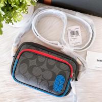ราคา Coach 1214 Mini Edge Double Pouch Crossbody In Colorblock Signature Canvas with Coach Patch กระเป๋าสะพายข้าง