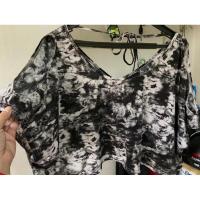 ราคา เสื้อครอปแหวกไหล่ มัดย้อม (21885107865)