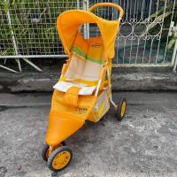 ราคา รถเข็นเด็ก รถเข็น3ล้อ สีเหลือง **มือสอง** (20417579144)