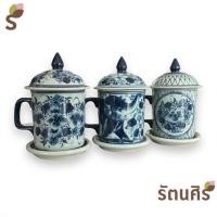 ราคา ชุดแก้วน้ำเบญจรงค์ แก้วเซรามิค (23546454259)