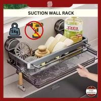 ราคา Heavy Duty ดูด Wall Rack Organizer Rak Serbaguna อลูมิเนียม Anti Karat ท่อระบายน้ําถาด Hook ติดผนัง Drainer Sink 海 rapuna架 (24045133009)