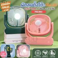 ราคา PAE-462 พัดลมตั้งโต๊ะ พัดลมพกพา ลมแรง ปรับลมได้ 3ระดับ มาพร้อมไฟLED ในตัว ส่องสว่าง มีให้เลือกสี (26428748323)