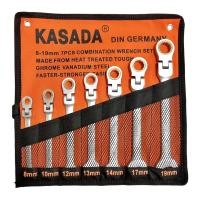 ราคา ชุดประแจ ข้างแหวน ปากตาย พับได้ แหวนก๊อกแก๊ก 7ชิ้น KASADA (7872398769)