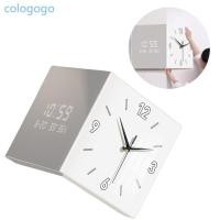 ราคา โคโล นาฬิกาแขวนผนังเข้ามุมที่ทันสมัยพร้อมจอแสดงผลสองด้านดิจิตอลและมือเสียบในนาฬิกาแขวนสําหรับห้องนั่งเล่นและเตียง (46654079557)