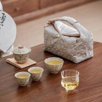 ราคา [หัวหยุน] ใหม่สไตล์จีนมือวาดไฮเดรนเยียหนึ่งชามสองถ้วยชุดน้ําชาเดินทาง เคลือบด้านล่าง ที่มีสีสันลูกแพร์หม้อแมกโนเลียถ้วยฟองแห้งกลางแจ้ง [ก149] (51100913376)