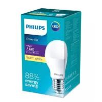 ราคา PHILIPS หลอดไฟ LED Bulb 7W รุ่น Essential Warm white แสงส้ม ขั้วE27 (4615846840)