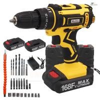 ราคา MOLITA สว่านไร้สาย 168V สว่านกระแทก 3 ระบบ แบตเตอรี่ 2 ก้อน รองรับงานหนัก เจาะเหล็ก เจาะคอนกรีต ขันน็อตสกรู พร้อมอุปกรณ์ (20227972377)