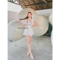 ราคา New Nittaya Brand : ชุดเซ็ตสีขาว เสื้อกางเกง SIZE: M, L (16088908027)
