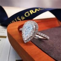 ราคา แหวนเพชรทรงหยดน้ำ 2 กะรัต เงินแท้ 92.5% ชุบทองคำขาว (20580279984)