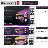 ราคา Renaissance Acrylic และ Acrylic Pastel Colour Set สีอะคริลิค ชุด 12 สี และ 24 สี เนื้อเนียน สีสวย สีสด (27956294987)