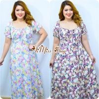 ราคา AiMiss Shop เดรสยาวสาวอวบ ชุดลายดอก เดรสยาว เสื้อผ้าสาวอวบ เสื้อผ้าคนอ้วน (21852686888)