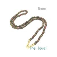 ราคา สร้อยคอหินยูนาไคต์ หรือ หินถูกหวย (Unakite)6mmยาว-27นิ้วสวมคอได้คะ (9227370220)