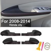 ราคา 4 ชิ้นสําหรับ 2008-2014 Honda city 4 ที่เท้าแขนประตูหนังแผงประตูหนังหุ้มปลายลึงค์ภายในตกแต่งใหม่รถรีเซ็ต (24084075307)