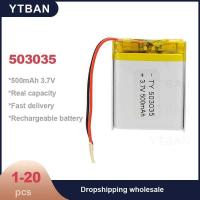 ราคา 3.7V 503035 500mAh แบตเตอรี่ลิเธียมไอออนโพลิเมอร์แบบชาร์จได้ยาวนานสำหรับเครื่องเล่น DVD ระบบนำทาง GP (49051232177)