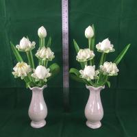 ราคา ดอกบัวพับสีขาวแจกันคู่ (11879847033)