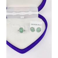 ราคา แหวนเงินแท้925หยกพม่าแท้+ต่างหูเงินแท้925หยกพม่าแท้(ขายยกเซ็ตค่ะ) (43925145738)