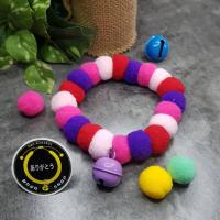 ราคา ปลอกคอน้องแมว น้องหมา ทรงปอมปอม งาน handmade ม่วงแดงชมพู (4753451864)