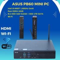 ราคา Asus PB60 Mini PC -intel i5-9400T 1.80GHz Gen9-Ram DDR4 16GB -HDD SSD M.2 512GB+HDD 1TB SATA-HDMI-DP-VGA Port-Wi Fi (41524538872)