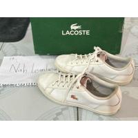 ราคา ส่งต่อรองเท้าผ้าใบสีขาวLacosteแท้100% (24312215668)
