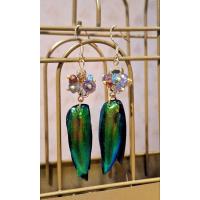 ราคา ต่างหูปีกแมลงทับ​แบบก้านเกี่ยวเงินแท้ (24427880100)