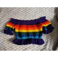 ราคา เสื้อถักปาดไหล่สาวอวบสายรุ้ง (48203432362)