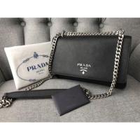 ราคา P RADA Pattina Tessuto+Saffiano Leather Shoulder Bag (1791200630)