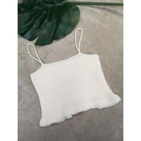 ราคา FinFerrr *เสื้อไหมพรมราคาถูก NEW สายเดี่ยวชายระบาย สุดน่ารัก (5676534893)