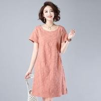 ราคา ชุดเดรสแขนสั้นสำหรับผู้หญิงไซส์บิ๊ก ทำจากผ้าฝ้ายและลินิน ทรงหลวม สบายตัว และเหมาะกับฤดูร้อน (55653839985)