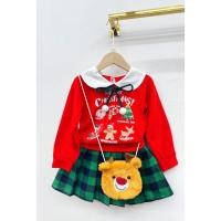 ราคา EB ✅ ส่งฟรีไม่ต้องใช้โค้ด ✅ ชุดคริสมาสต์เด็ก เด็กเล็ก เด็กโต เสื้อผ้าเด็กผู้หญิง (6327707178)