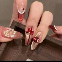 ราคา [แนะนําโดยผู้จัดการร้าน] ฤดูใบไม้ร่วงฤดูหนาวกัดแอปเปิ้ลคริสต์มาสสวมใส่เล็บสีขาวตาแมวมือหูเล็บสติกเกอร์แต่งเล็บที่ถอดออกได้ ซู่ฉิน3ไทย20251123 (47851981395)