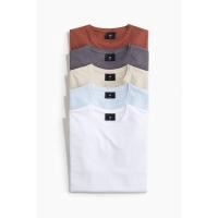 ราคา H&M(เอชแอนด์เอ็ม) เสื้อยืดทรงสลิมแพ็ก 5 ตัว ผู้ชาย 0624684_8 (42800061099)