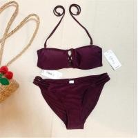 ราคา บิกินี่ new look ตะขอหลัง เกาะอกผูกคอถอดสายได้ สีไวน์แดงใส่แล้วขับผิวสุด อก36-38 ประมานm-l ใส่ได้ค่ะ (5805751916)