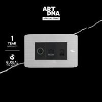 ราคา ART DNA รุ่น A89 TV+Computer+Telephone Socket Size S สีสแตนเลส+สีเทา design switch สวิตซ์ไฟโมเดิร์น (6732594595)