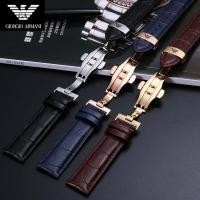 ราคา สายรัด Armani สายหนังแท้ AR2411 AR1863 AR2447 ผู้ชายผู้หญิงหัวเข็มขัดผีเสื้อ 19 20 22 มม. (57900810475)