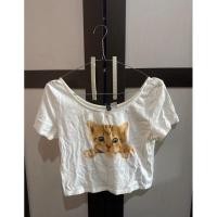 ราคา เสื้อครอปสีขาว H&M (แมว) (26235550872)