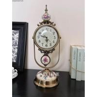 ราคา นาฬิกาตั้งโต๊ะอเมริกันเดสก์ท็อปห้องนั่งเล่นแสงหรูหรานาฬิกาเครื่องประดับอเมริกันสร้างสรรค์ย้อนยุคขนาดใหญ่เงียบนาฬิกาตั้งโต๊ะนาฬิกาตั้งโต๊ (50304214105)
