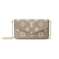 ราคา Louis Vuitton 23 ใหม่ POCHETTE FÉLICIE Women's Elephant Grey/Chain Cow Leather Crossbody Bag M82610 (24335104655)