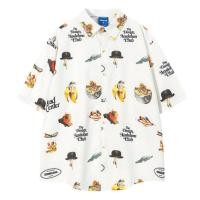 ราคา เสื้อเชิ้ตเกาหลีแขนสั้นลายวินเทจ (22044393477)