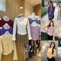ราคา Chili Koko เสื้อถักโครเชต์ 3 มิติแขนยาวสไตล์ย้อนยุคสำหรับผู้หญิง แขนกระดิ่ง ชายระบาย เสื้อสเวตเตอร์ครอป M088 (50551700743)