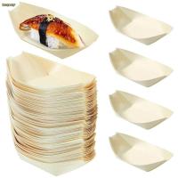 ราคา TEMPOZY 50 ชิ้นจานซูชิ, เสิร์ฟอาหาร Multi-ขนาดทิ้งไม้รูปเรือ, Creative ญี่ปุ่นจานเรือ-รูปร่างถาดไม้เสิร์ฟเรือตกแต่งบ้าน (54103312245)