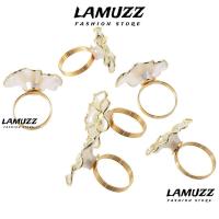 ราคา ลามูซ 6ชิ้นดอกไม้ผู้ถือแหวนผ้าเช็ดปาก,2.3 ''ดอกไม้ดอกไม้รูปผ้าเช็ดปากแหวน,แฟชั่นอะคริลิทอง,สีขาวตกแต่งผ้าเช็ดปากแหวนผ้าเช็ดปาก (54103964371)