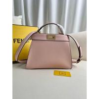 ราคา FENDI Peekaboo ISeeU กระเป๋าถือสะพายข้างหนังแกะ ขนาดกลาง สีชมพู สำหรับผู้หญิง 0229 422 (27033096659)