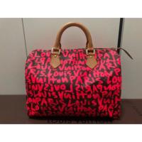 ราคา Louis Vuitton by Marc Jacobs Pink Speedy 30 Graffiti Bag (1644239907)
