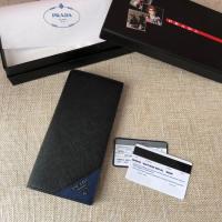 ราคา Pradas Mens Cross Pattern Contrast Color Short Wallet 2M0836 ** Original Mens Short Wallet Fashion Wallet Suit Clip Black/Blue คุณภาพดั้งเดิม ขนาด 11cm x 9.5cm (43477602360)