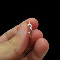 ราคา - แหวน เงินแท้ 92.5% งานแฮนด์เมด ทำมือ รูป เลข "3" หน้าแหวนกว้าง 4 มิล หนัก 1 กรัม (23235449004)