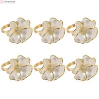 ราคา CLEMMENT 6 ชิ้นแหวนผ้าเช็ดปากรูปดอกไม้, 2.3 ทอง, ดอกไม้สีขาวผู้ถือแหวนผ้าเช็ดปาก, แฟชั่นดอกไม้อะคริลิคพนมเปญดอกไม้ปุ่มผ้าเช็ดปากตาราง (51653528630)